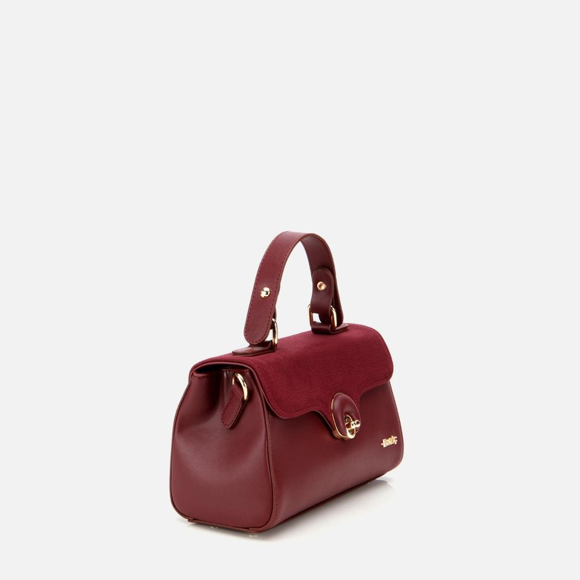 Kadın Bordo Kilit Detaylı Omuz Çantası