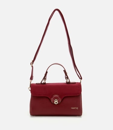 Kadın Bordo Kilit Detaylı Omuz Çantası