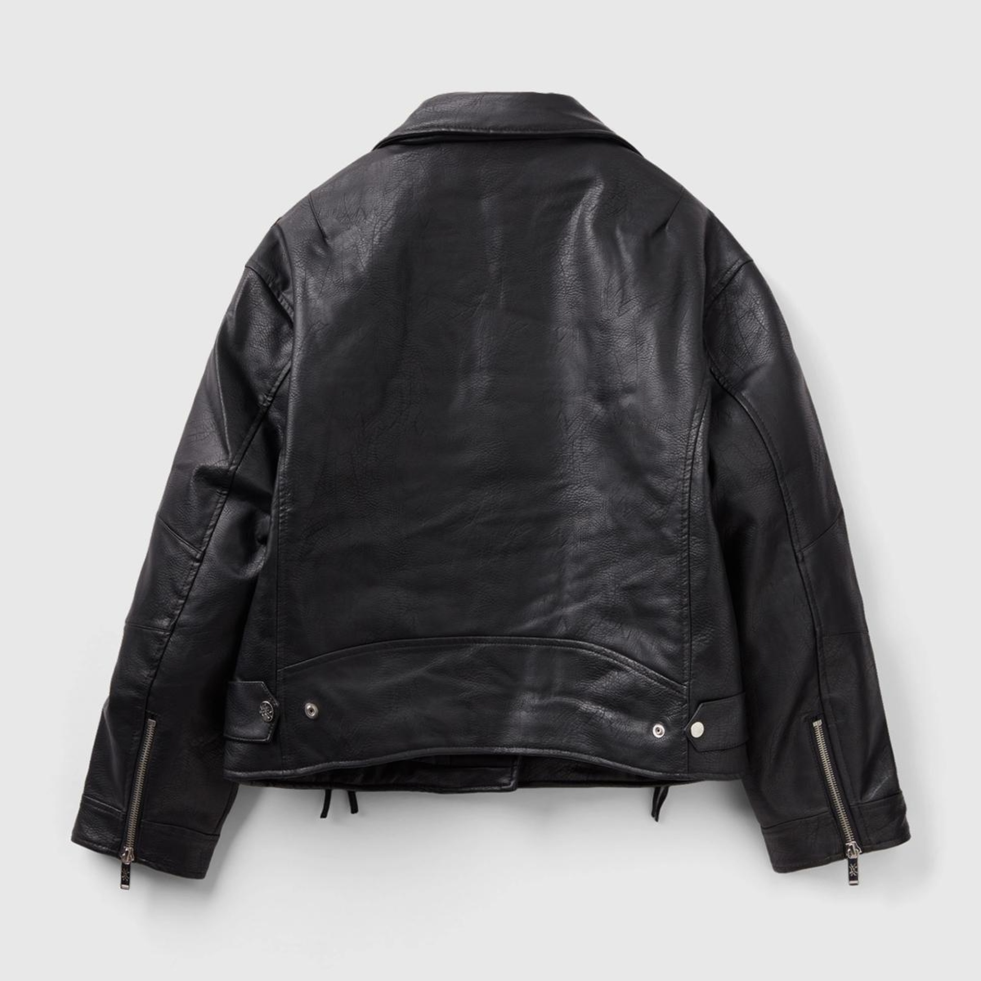 Kadın Siyah Şal Yaka Suni Deri Ceket