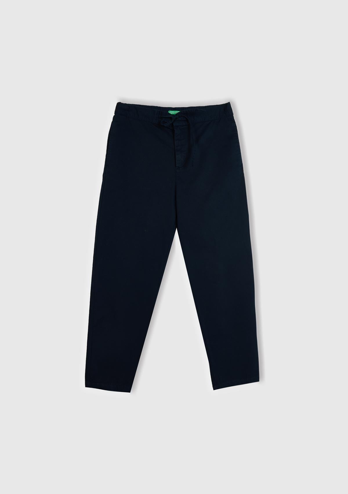  Erkek Lacivert Beli İpli Chino Pantolon