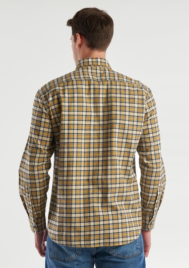  Erkek Hardal Mix Ekoseli Oduncu Gömlek