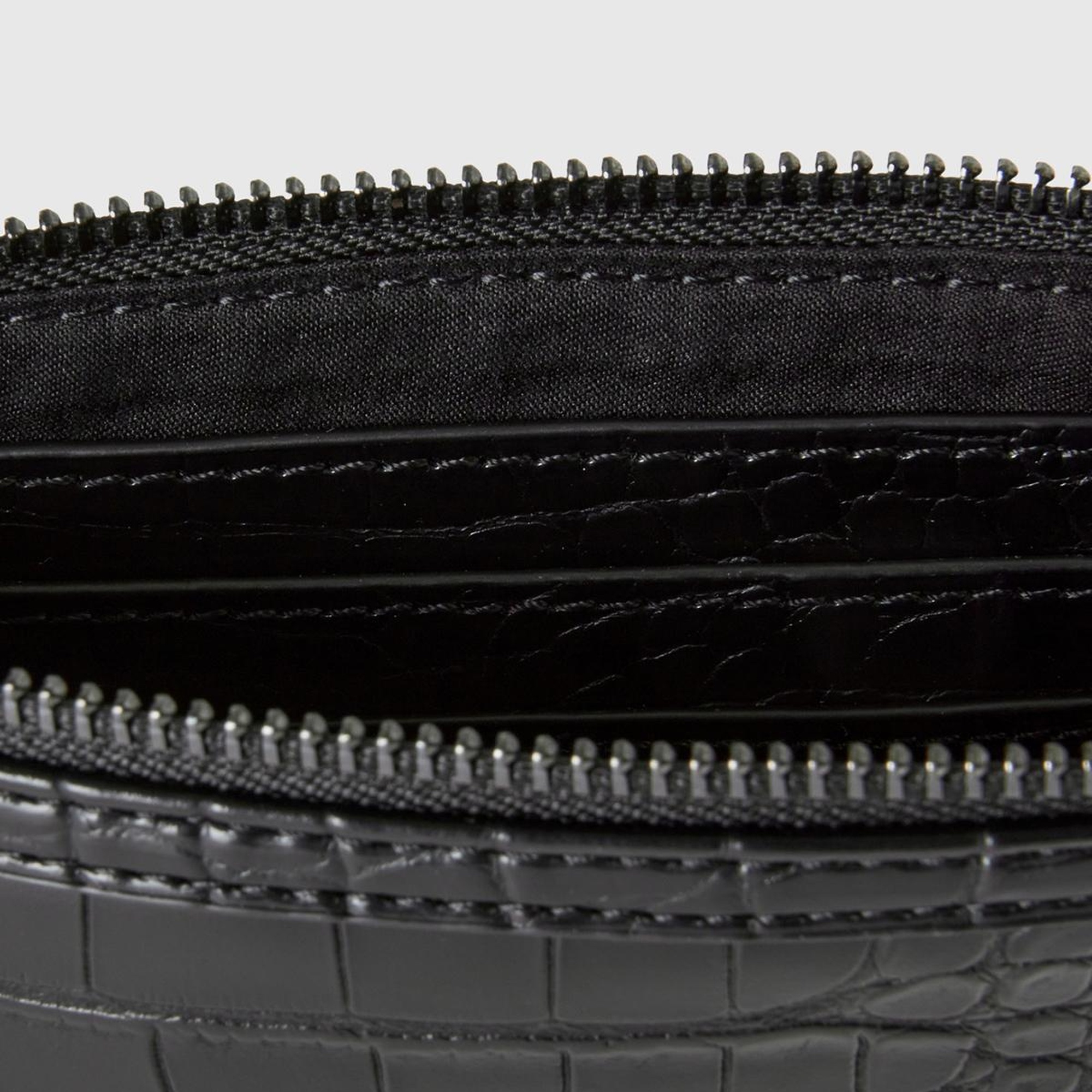 Kadın Siyah Yarım Logo Baskılı 2'li Deri Görünümlü  Mini Cüzdan