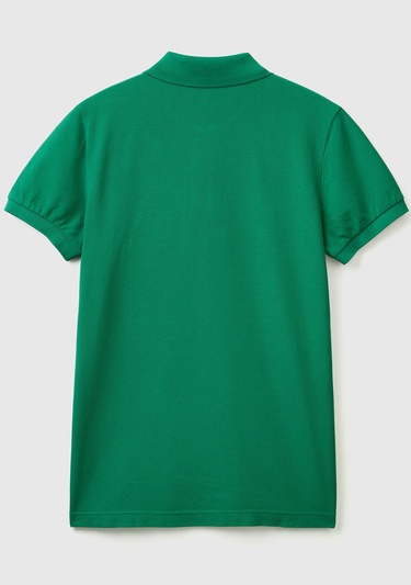  Erkek Koyu Yeşil Slim Fit Kısa Kollu Polo T-Shirt