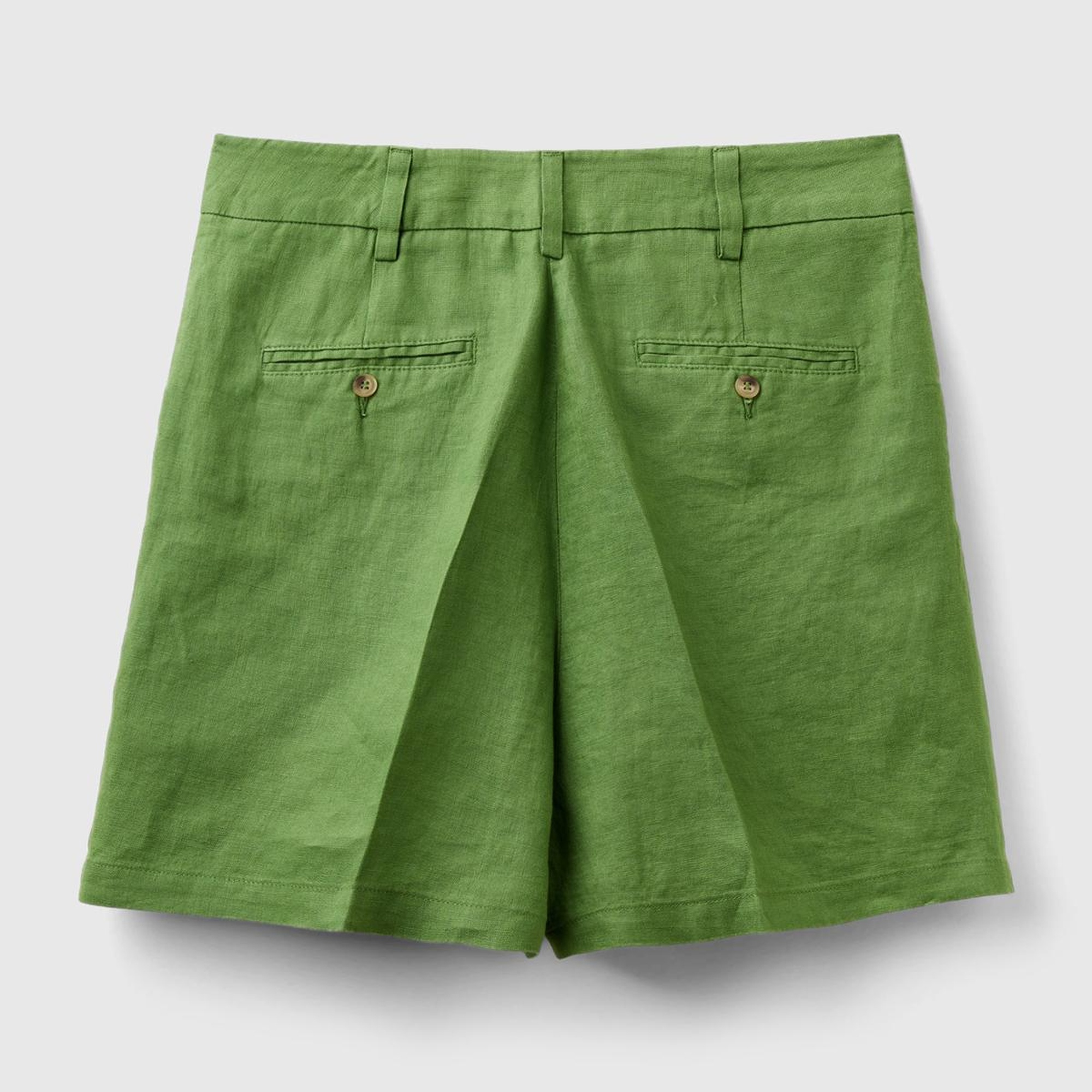 Kadın Soluk Yeşil %100 Keten Kısa Şort