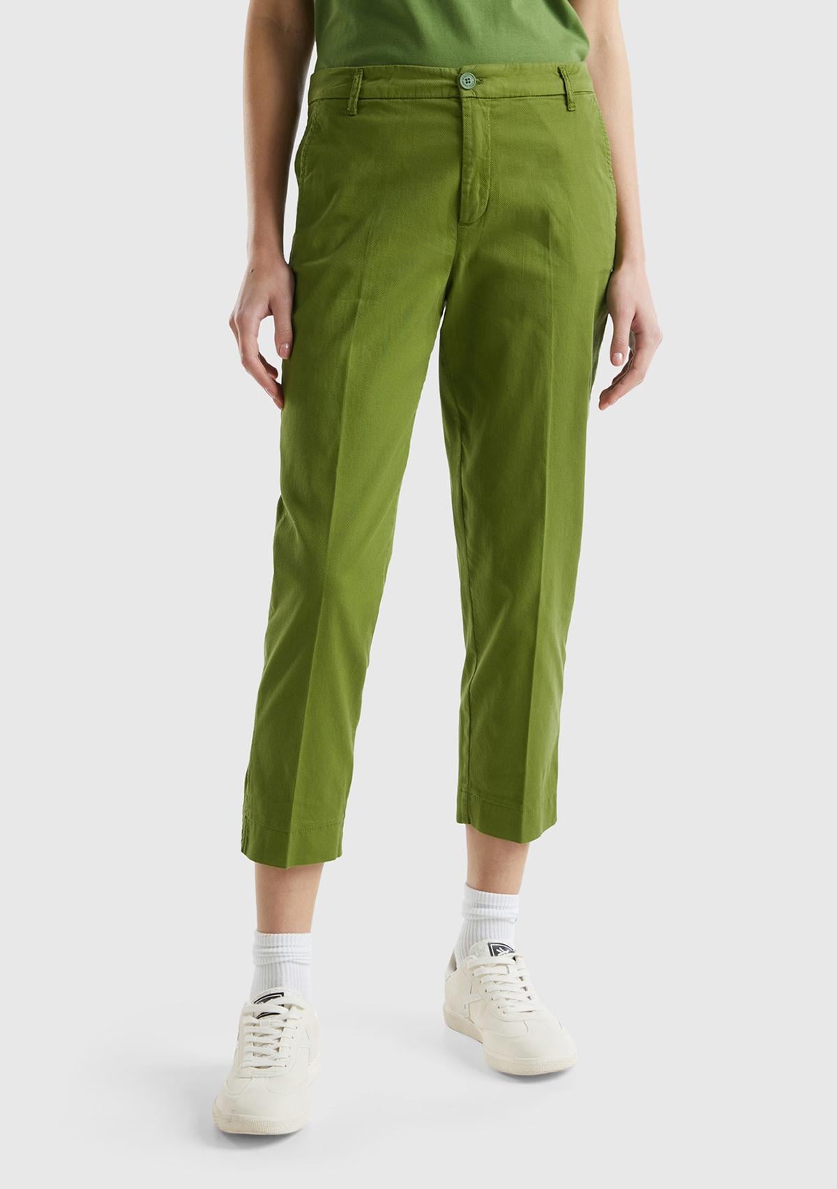  Kadın Soluk Yeşil Mevsimlik Chino
