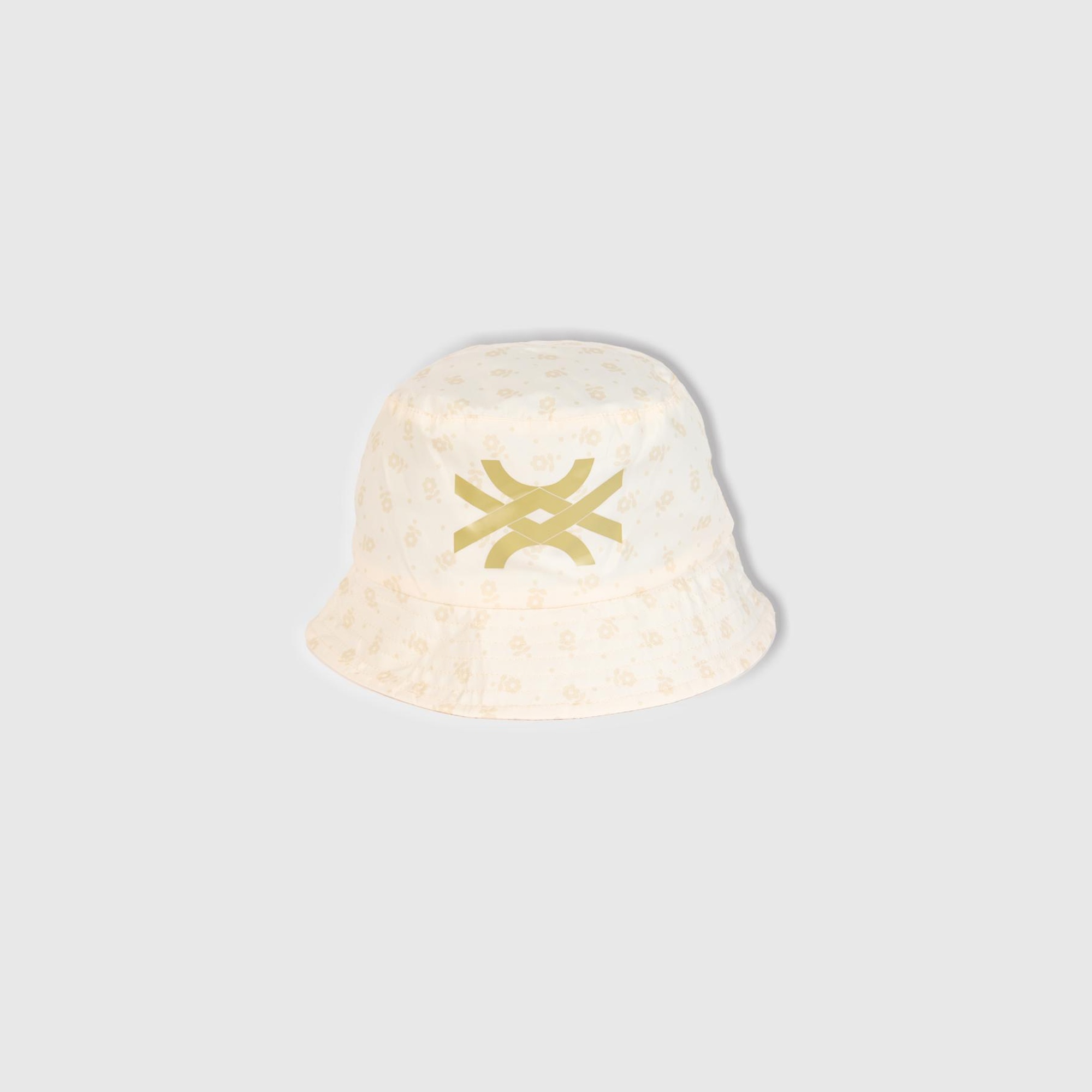 Erkek Çocuk Ekru Benetton Logolu Balıkçı Şapka