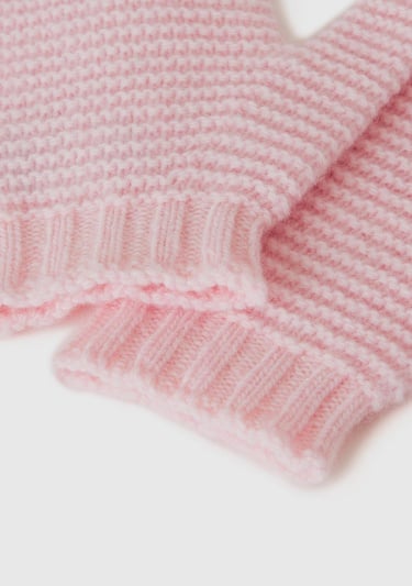  Erkek Çocuk Açık Pembe Örgü Eldiven