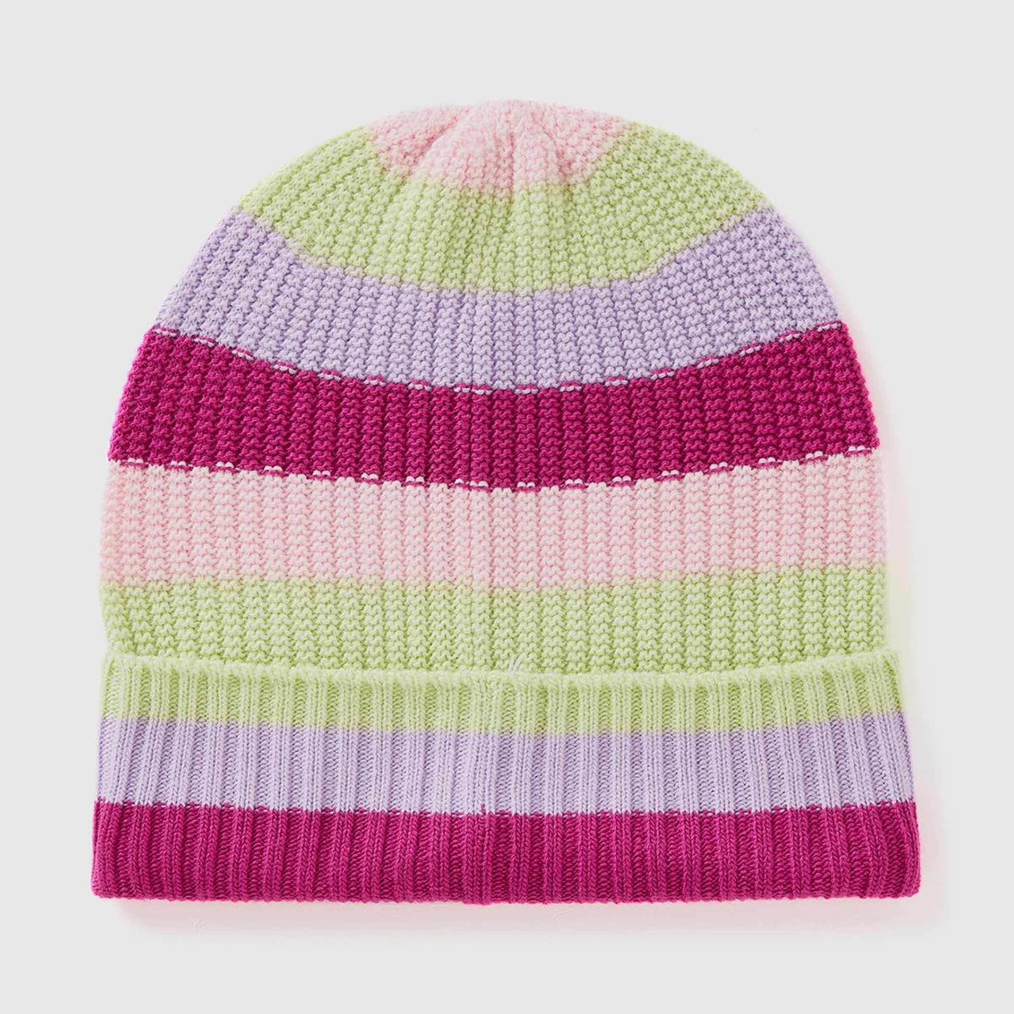 Erkek Çocuk Pembe Mix Logo Etiketli Renk Bloklu Örgü Bere