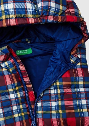  Erkek Çocuk Mavi Mix Fermuar Kapamalı Tamamı Desenli Kapüşonlu Yelek