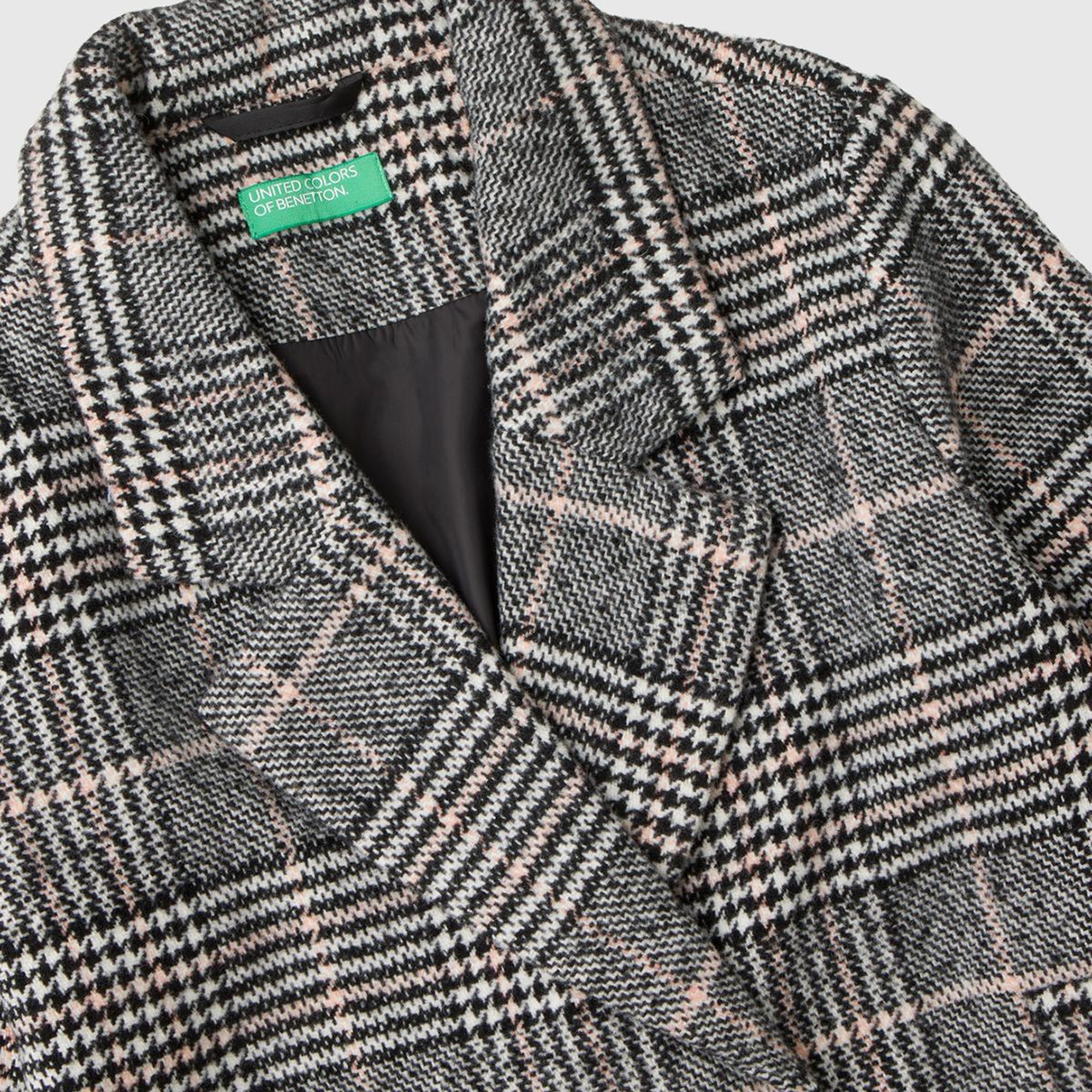 Kız Çocuk Füme Tamamı Desenli Yanları Cepli Kruvaze Tüvit Ceket