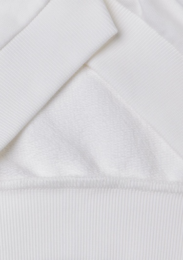  Kız Çocuk Beyaz Simli Benetton Logo Baskılı Bisiklet Yaka Sweatshirt