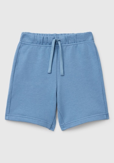  Erkek Çocuk Havacı Mavi Arka Cebi Logolu Sweat Şort