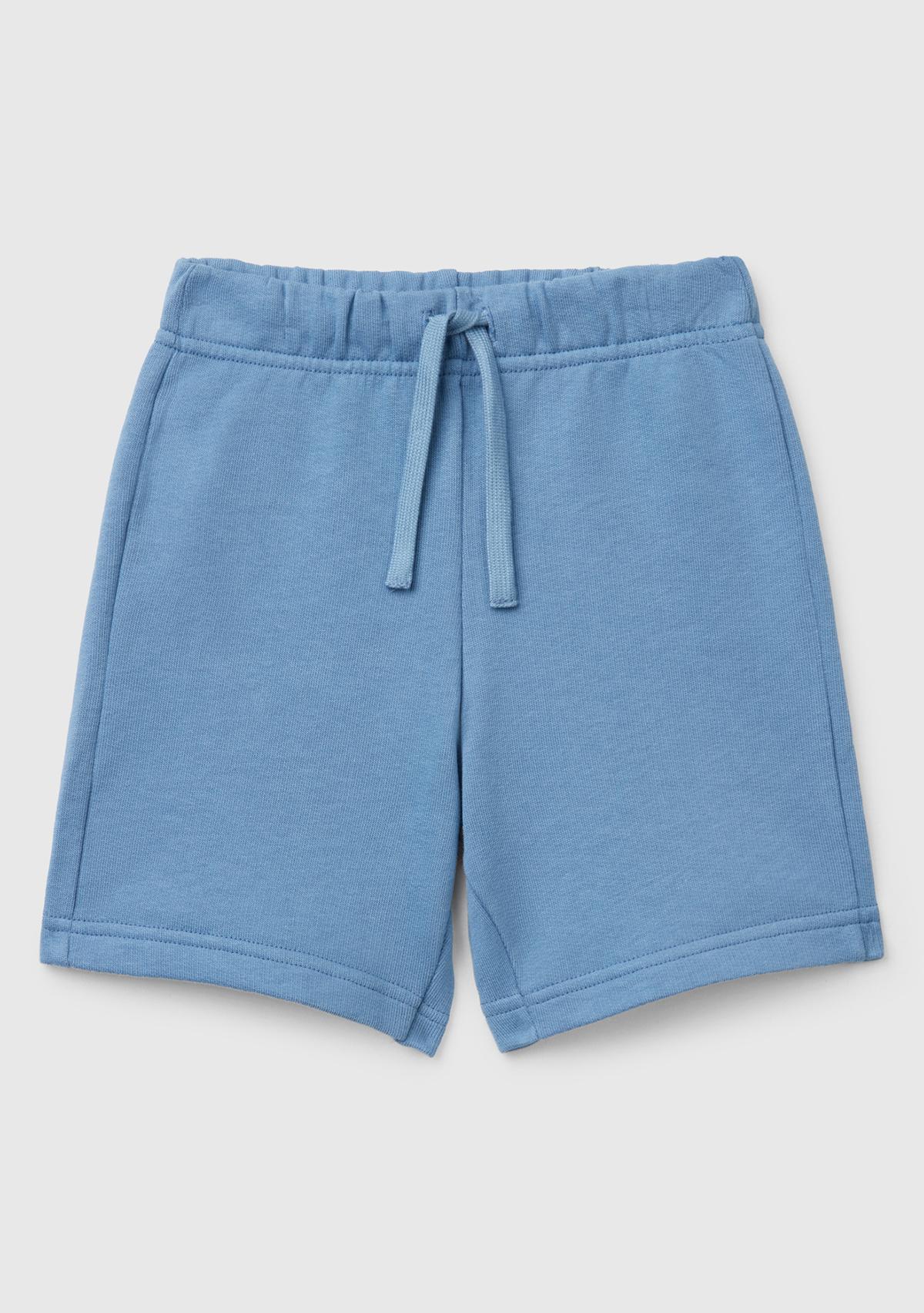  Erkek Çocuk Havacı Mavi Arka Cebi Logolu Sweat Şort