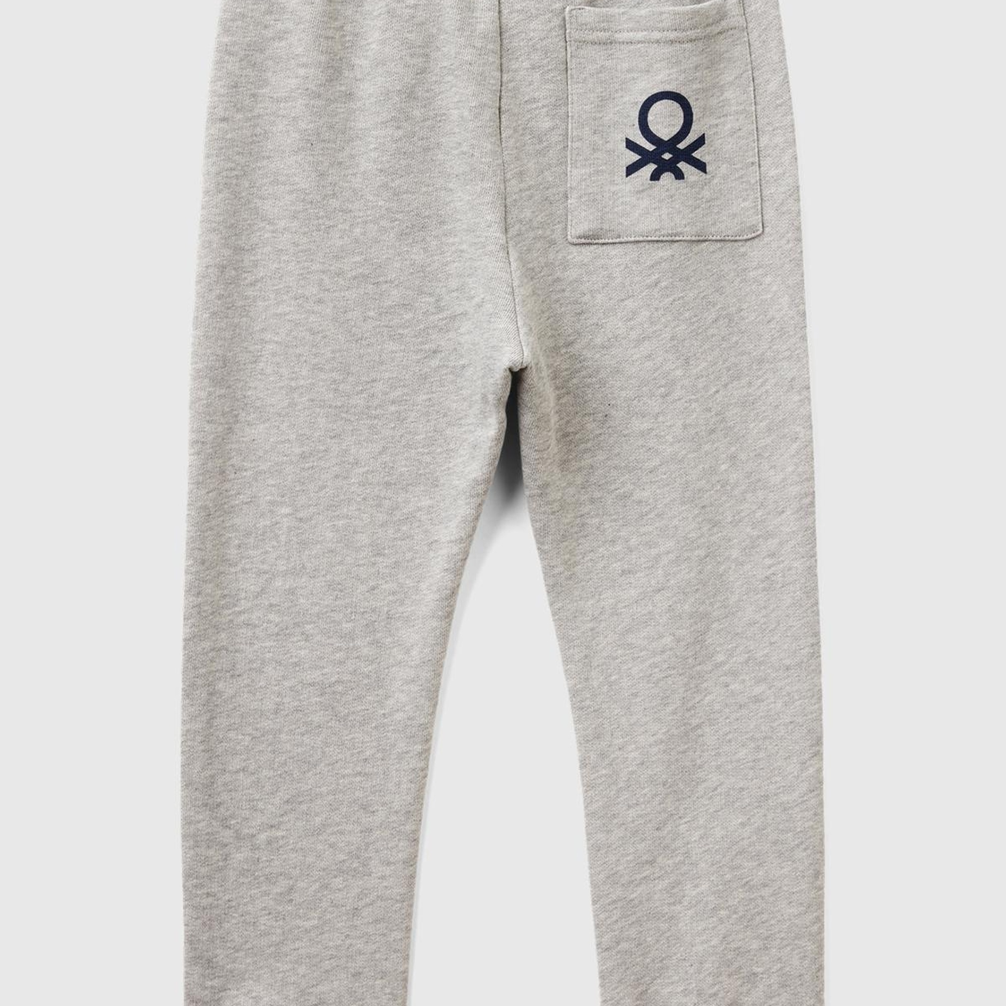 Erkek Çocuk Gri Melanj Arka Cebi Logo Eşofman Altı