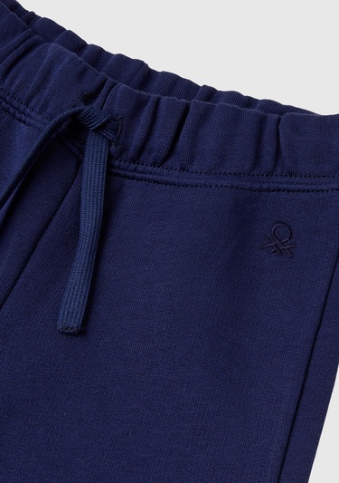  Kız Çocuk Lacivert Logo İşlemeli Eşofman Altı