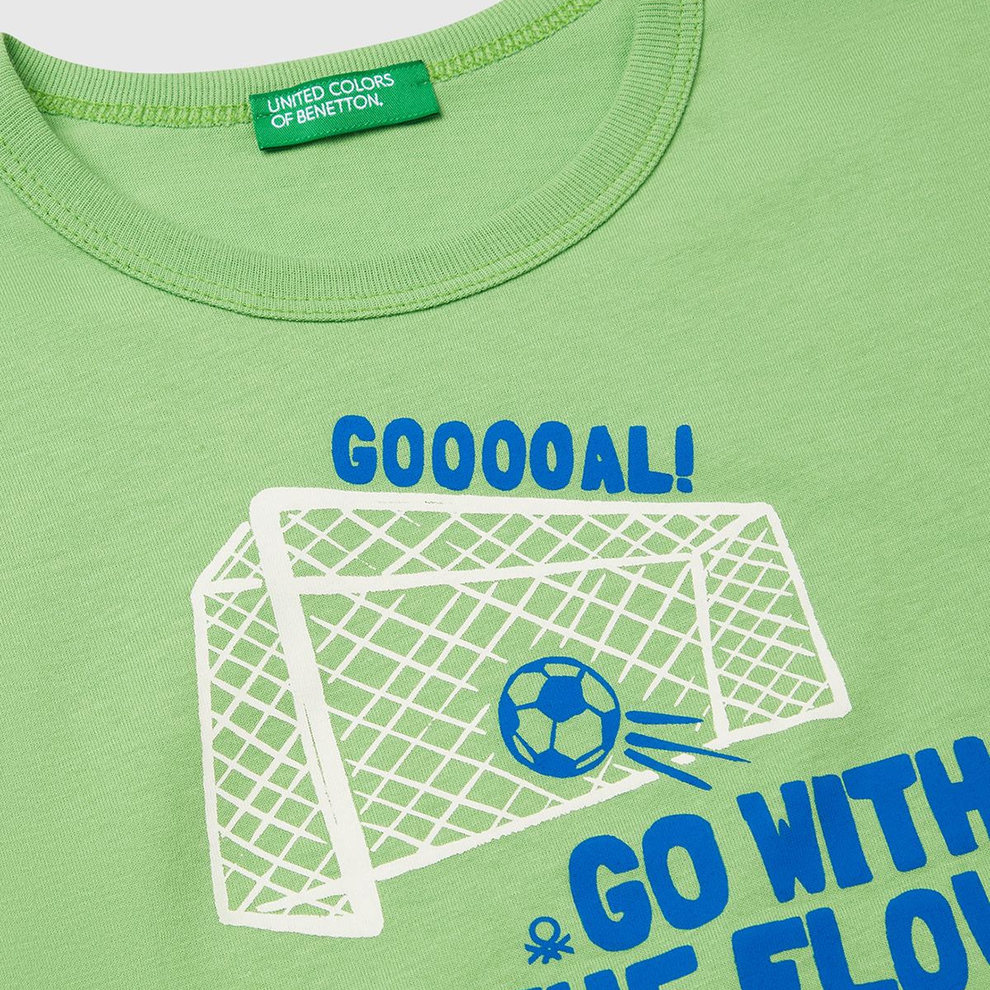 Erkek Çocuk Fıstık Yeşili Grafik Baskılı Kısa Kollu T-Shirt