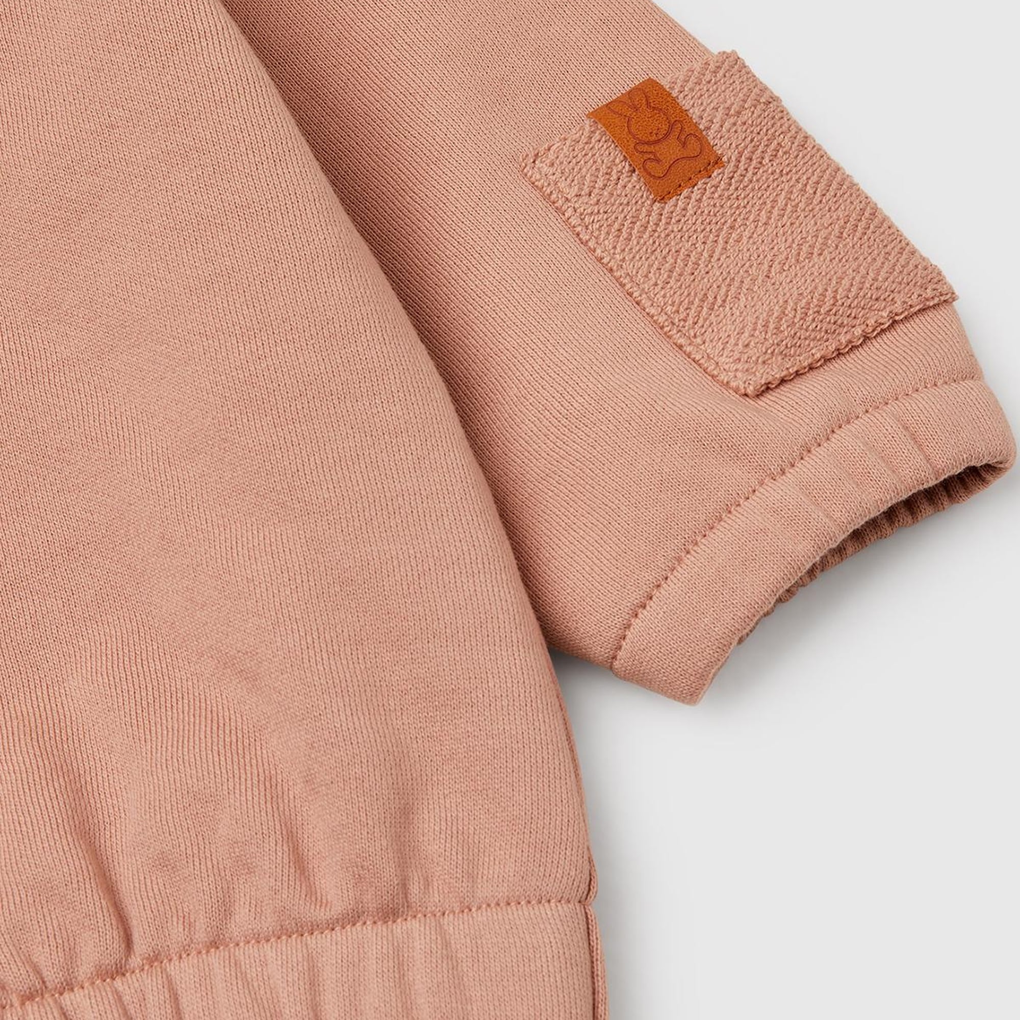 Bebek Koyu Bej Önü Düğmeli Kolu Cepli Bomber Yakalı Sweatshirt