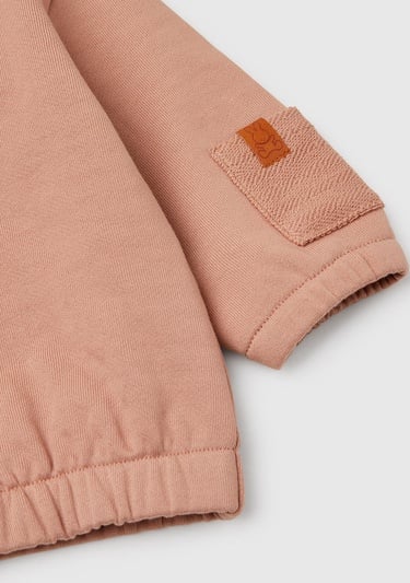  Bebek Koyu Bej Önü Düğmeli Kolu Cepli Bomber Yakalı Sweatshirt