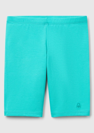  Kız Çocuk Yeşil Ton Sür Ton Logo İşlemeli Mini Bisikletçi Taytı