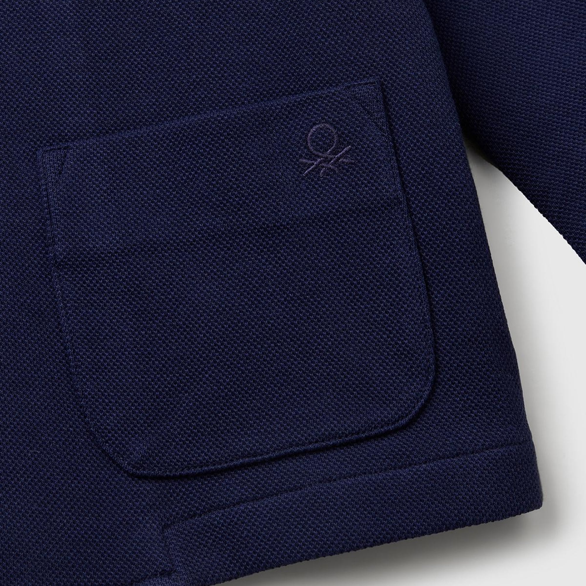 Erkek Çocuk Lacivert İşlemeli Logolu Çift Cepli ve Düğmeli Relax Fit Blazer Ceket