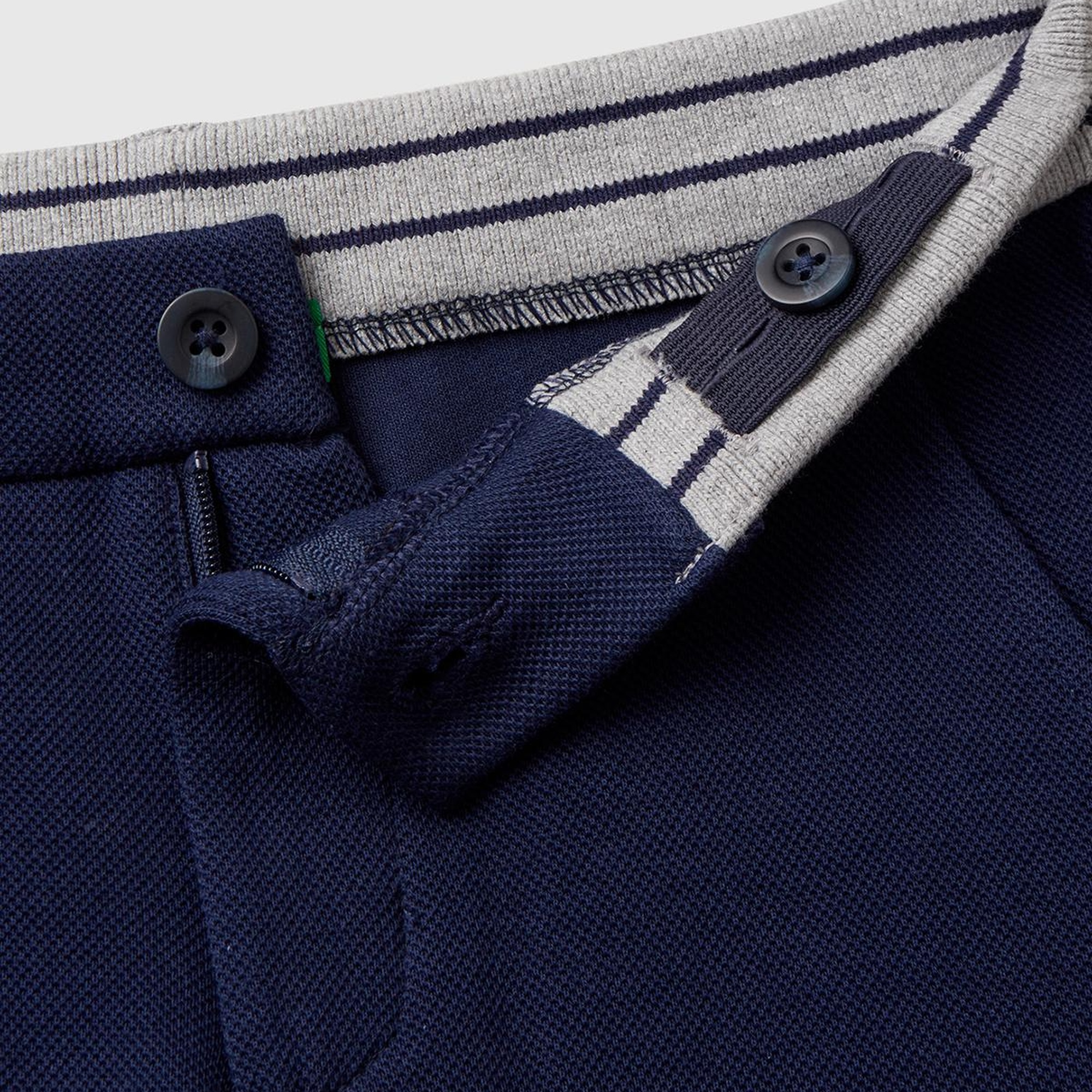 Erkek Çocuk Lacivert Bel Bandı Çizgili Yama Cepli Eşofman Altı