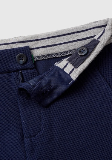  Erkek Çocuk Lacivert Bel Bandı Çizgili Yama Cepli Eşofman Altı