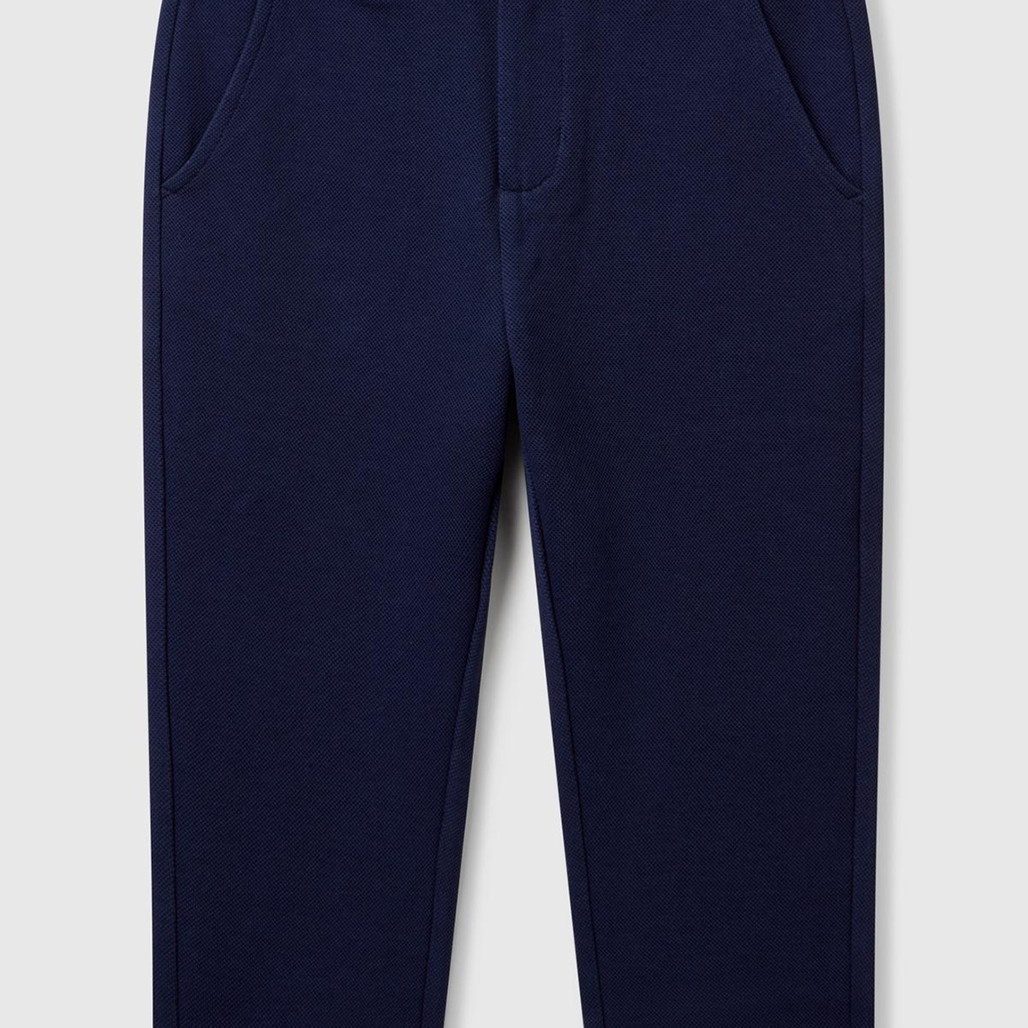 Erkek Çocuk Lacivert Bel Bandı Çizgili Yama Cepli Eşofman Altı