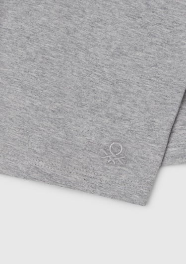  Kız Çocuk Gri Melanj Ton Sür Ton Logo İşlemeli Mini Bisikletçi Taytı