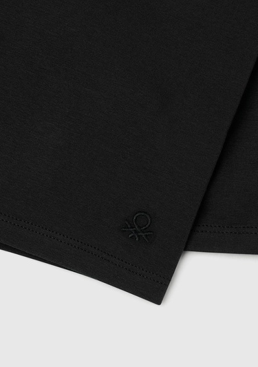  Kız Çocuk Siyah Ton Sür Ton Logo İşlemeli Mini Bisikletçi Taytı