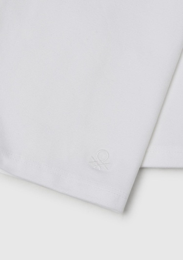  Kız Çocuk Beyaz Ton Sür Ton Logo İşlemeli Mini Bisikletçi Taytı