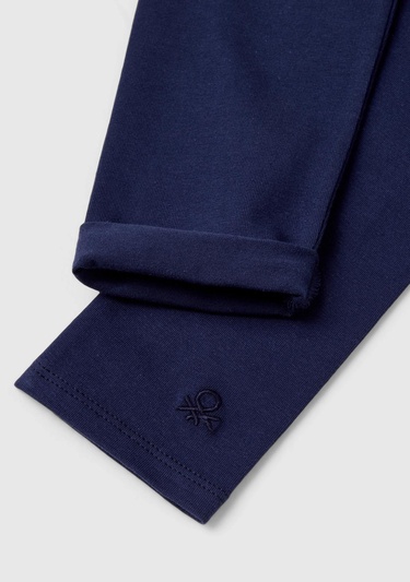  Kız Çocuk Lacivert Benetton İşlemeli Tayt