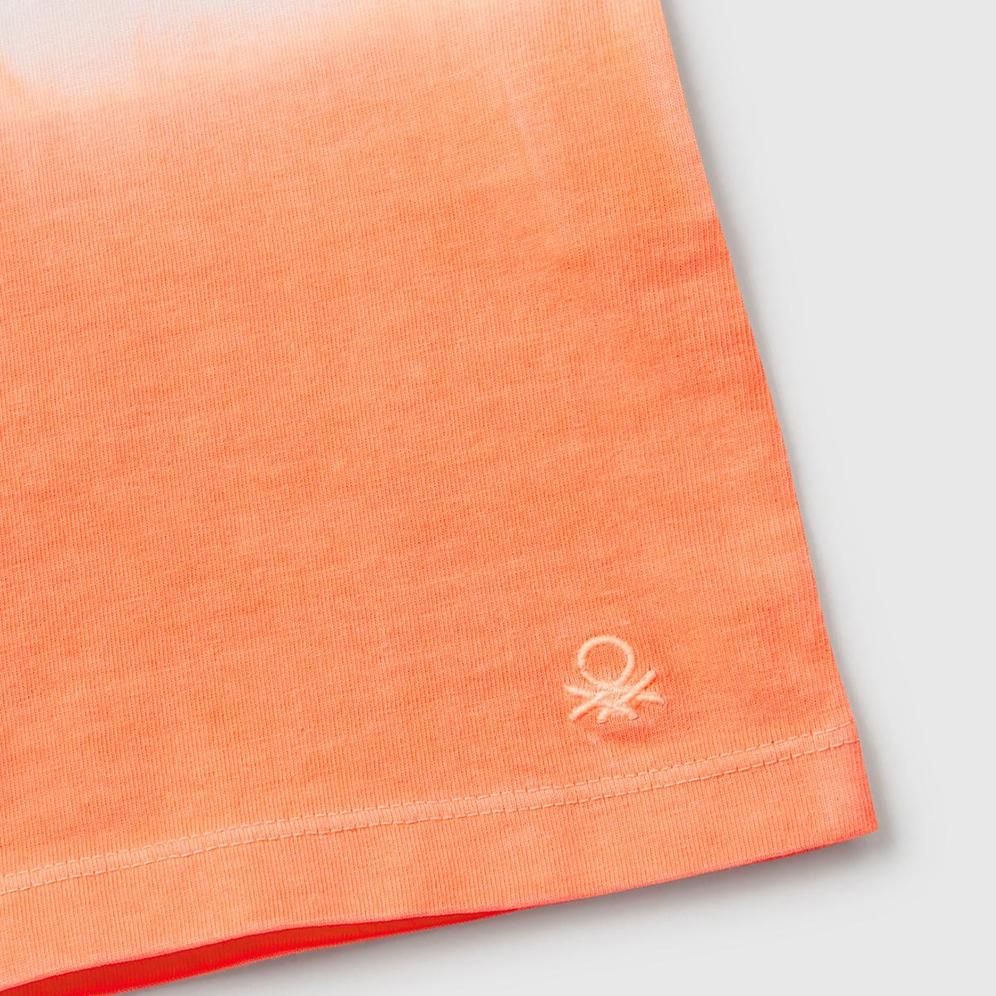 Erkek Çocuk Turuncu Batik Bisiklet Yaka T-Shirt