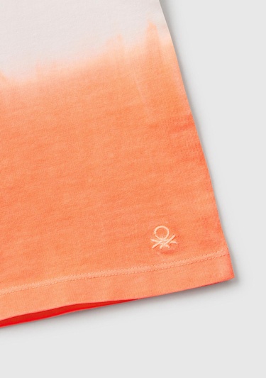  Erkek Çocuk Turuncu Batik Bisiklet Yaka T-Shirt