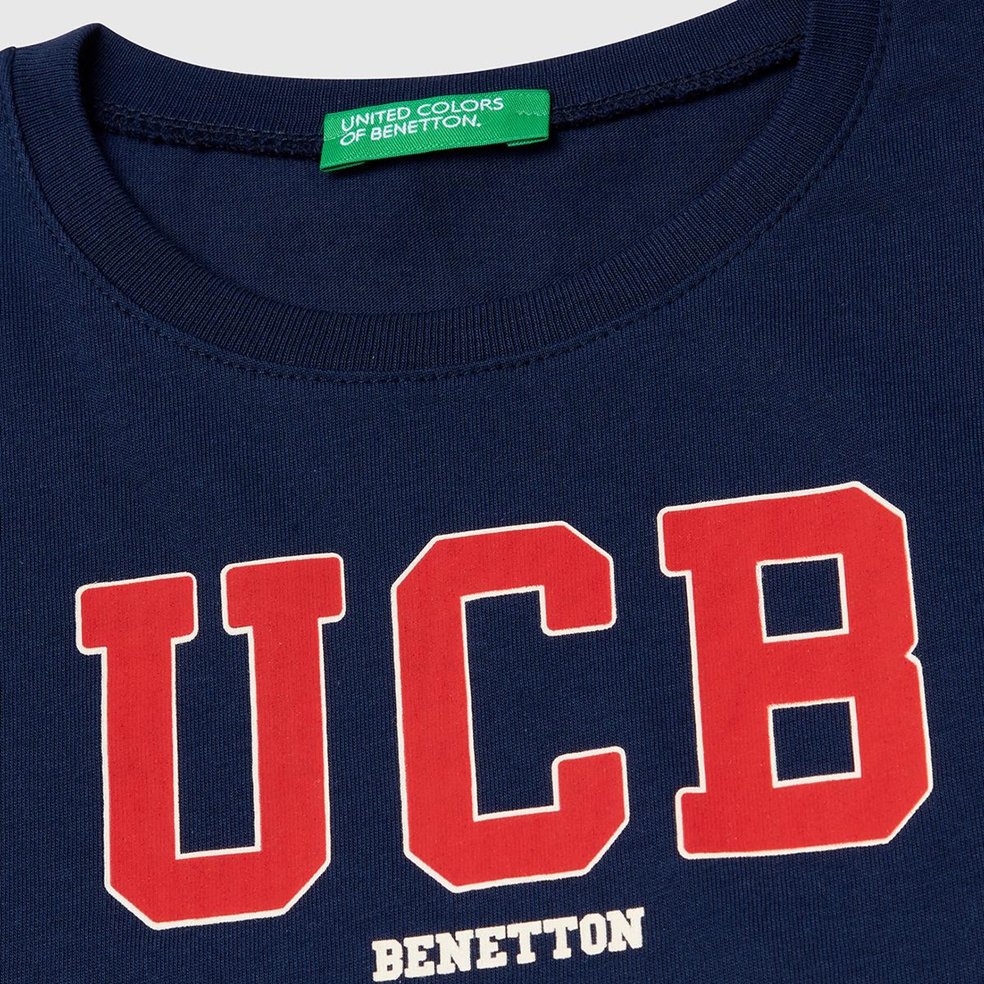 Erkek Çocuk Lacivert Benetton Logo Baskılı T-Shirt