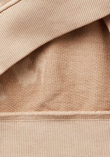  Erkek Çocuk Bej Baskılı Soluk Efektli Kese Cepli Kapüşonlu Sweatshirt