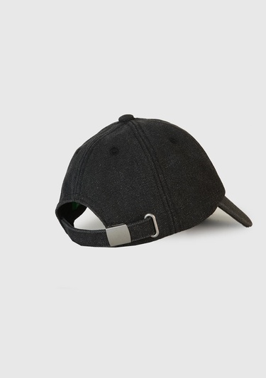  Erkek Çocuk Siyah Kanvas Soluk Efektli Logolu Keo Şapka