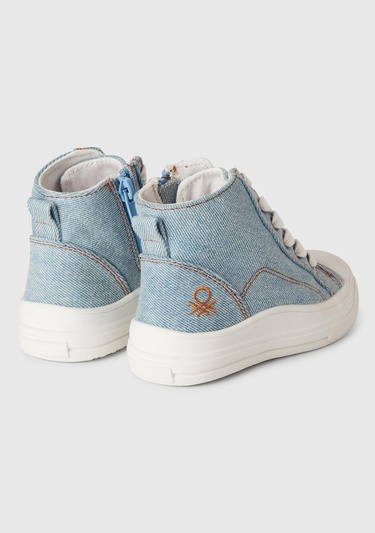 Erkek Çocuk Denim Logo Detaylı Sneaker