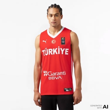  Puma Türkiye Erkek Kırmızı Basketbol Milli Takım Forma