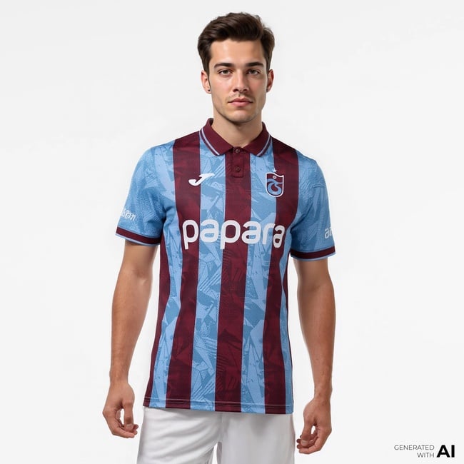  Joma Trabzonspor 25/26 Bordo/Mavi Unisex Mavi İç Saha Çubuklu Forma