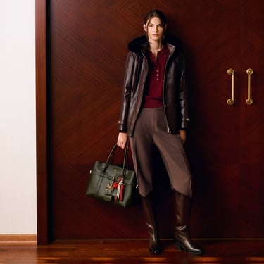  Kadın Bordo Kapüşonlu Deri Mont