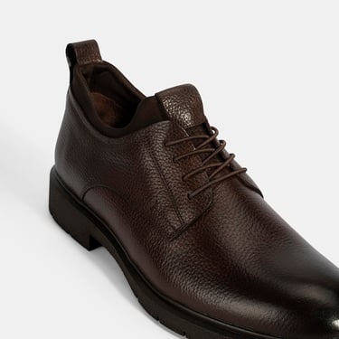  Erkek Kahve Bağcıklı Deri Klasik Ayakkabı