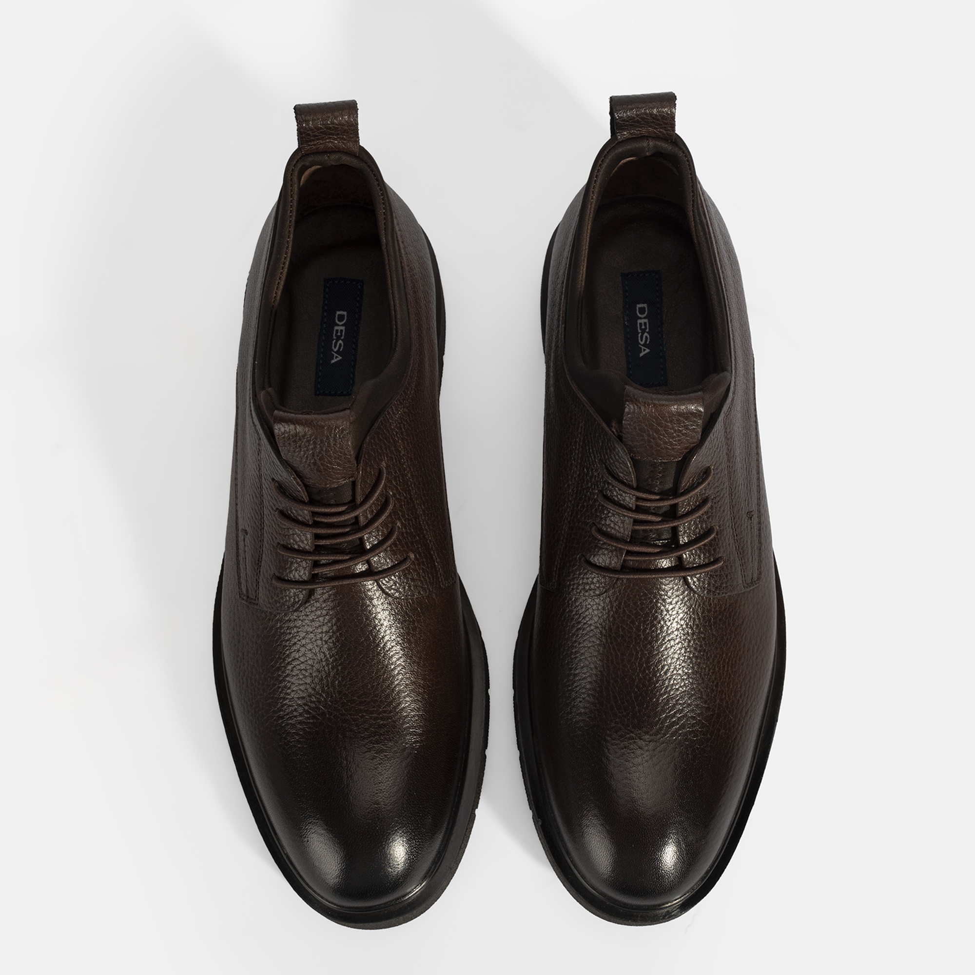 Erkek Kahve Bağcıklı Deri Klasik Ayakkabı