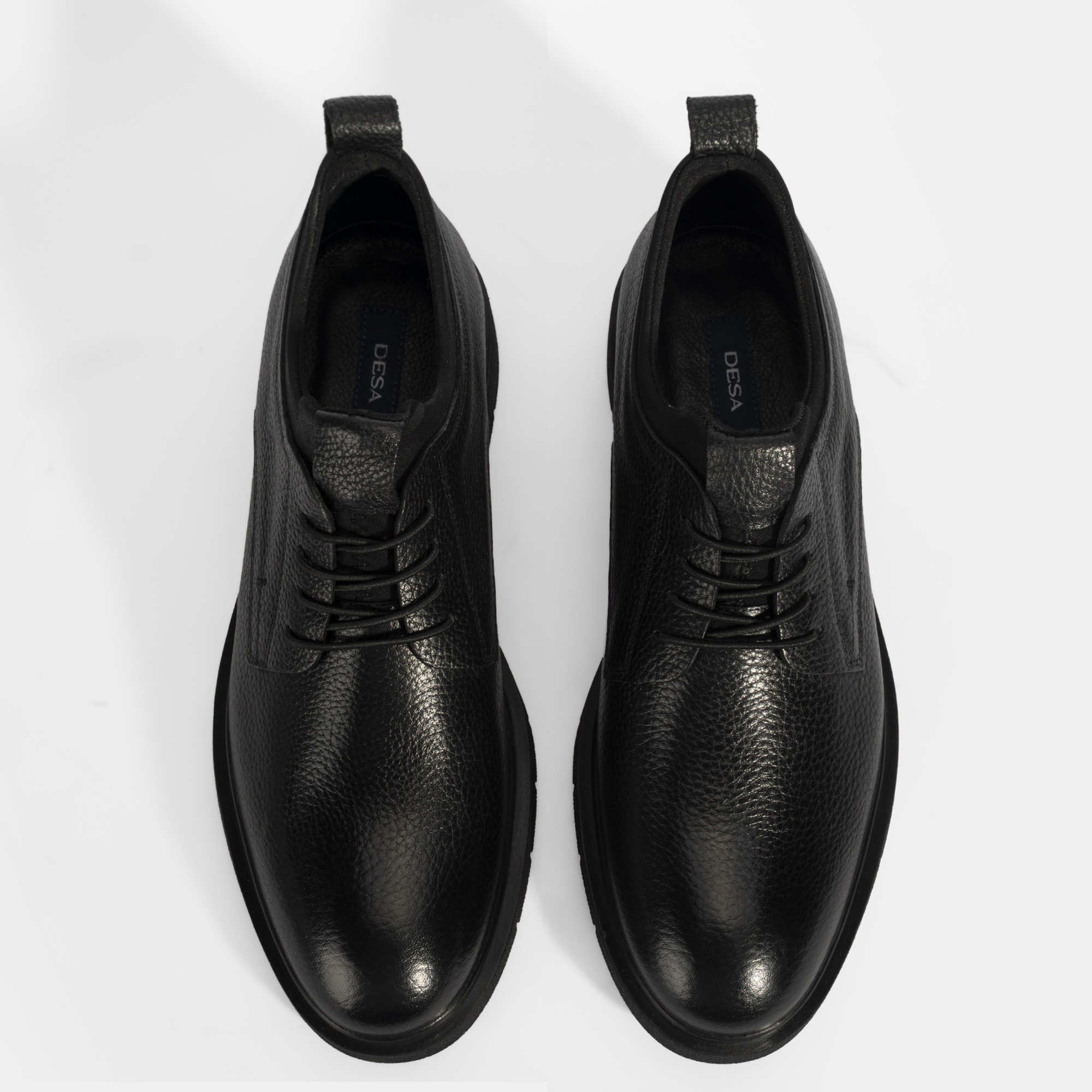 Erkek Siyah Bağcıklı Deri Klasik Ayakkabı