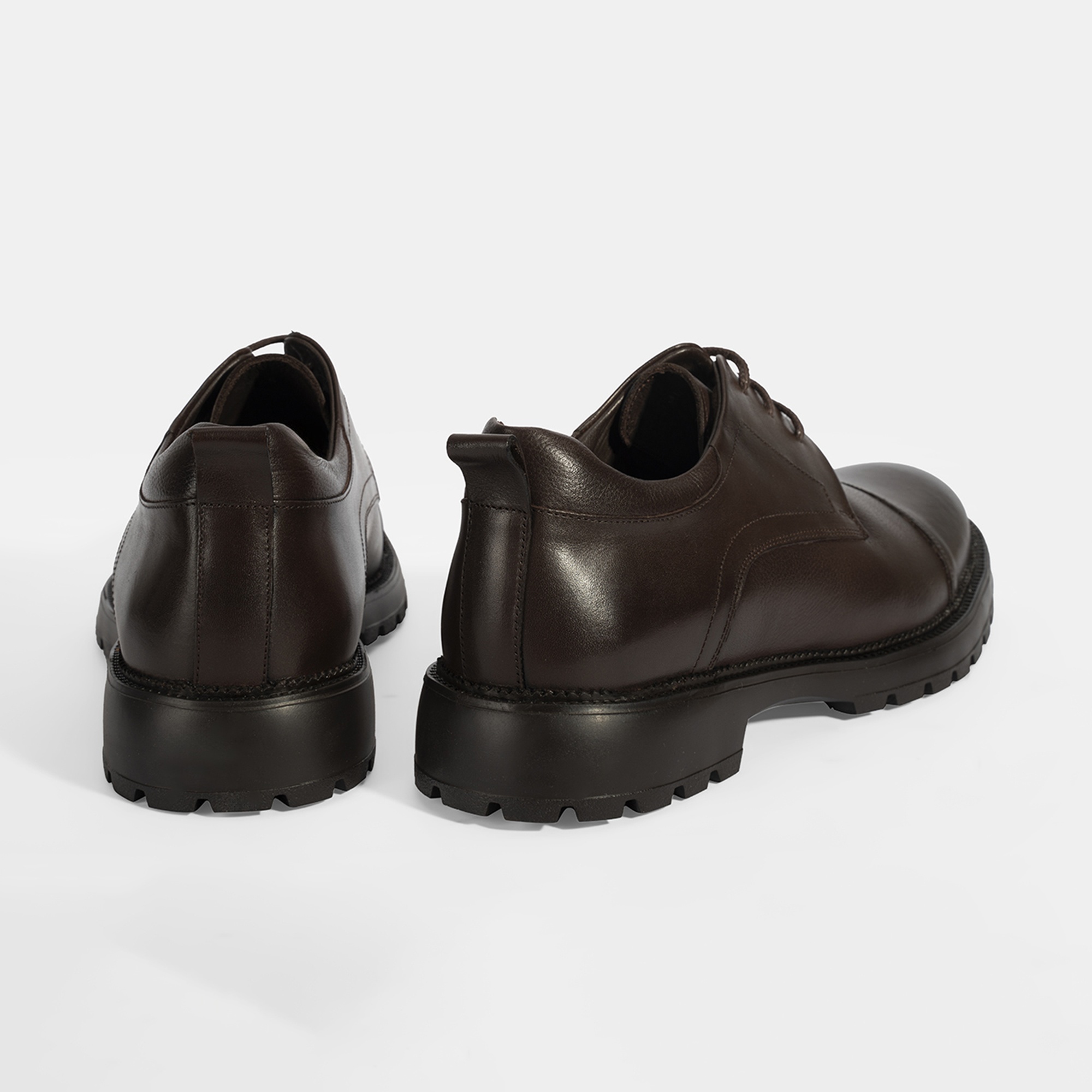 Erkek Kahve Bağcıklı Deri Günlük Ayakkabı