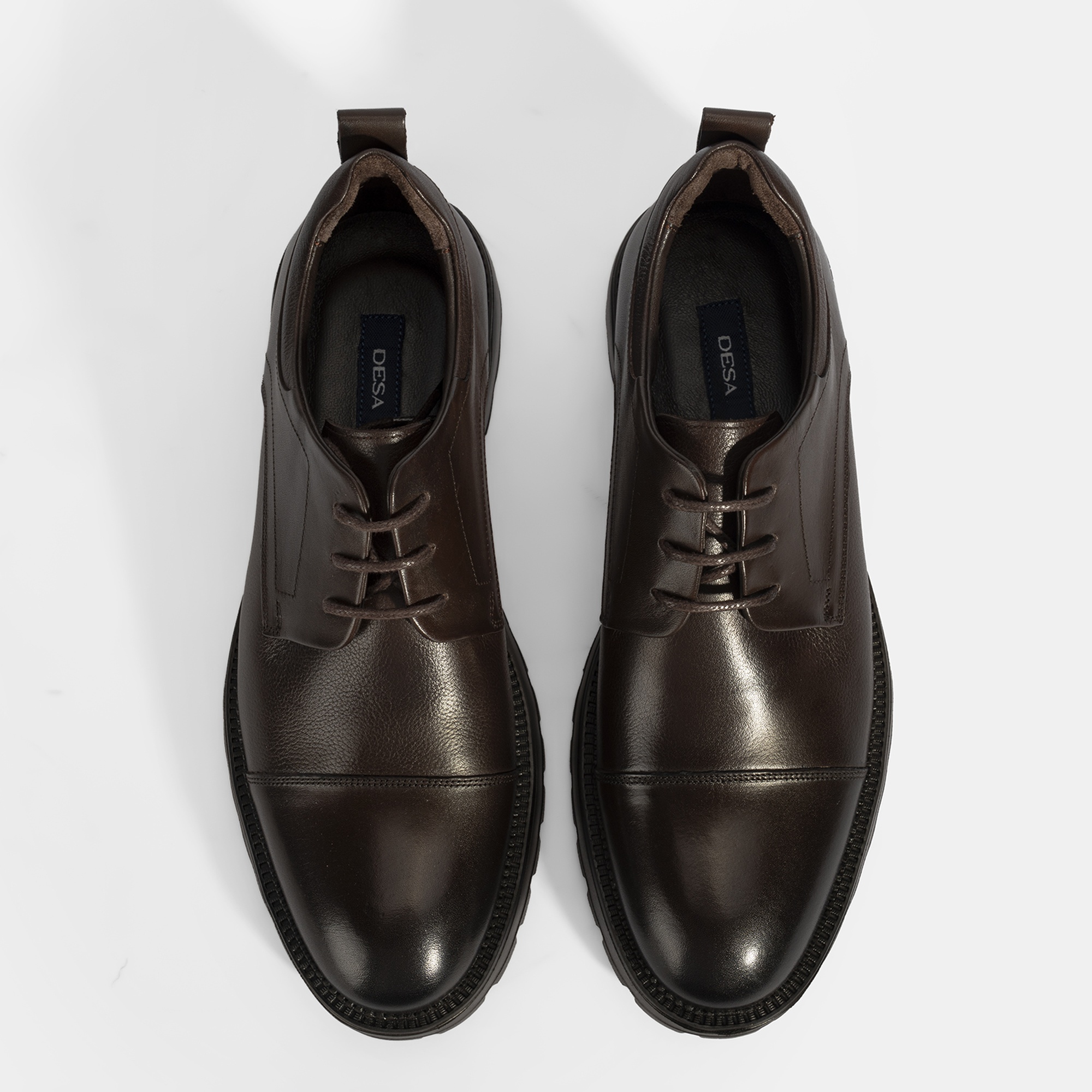 Erkek Kahve Bağcıklı Deri Günlük Ayakkabı