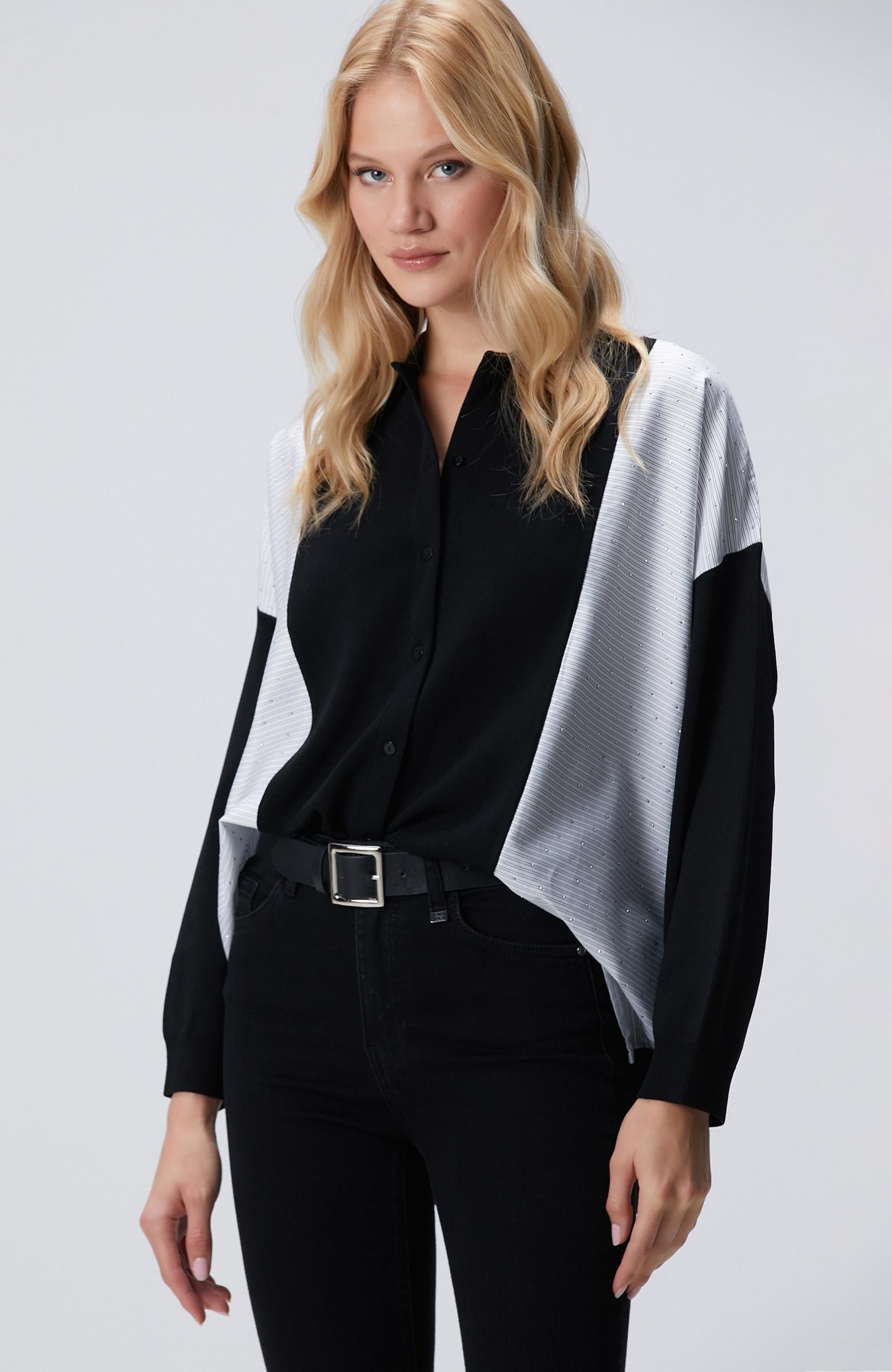  Network Kadın Siyah Dokuma Garnili Hırka