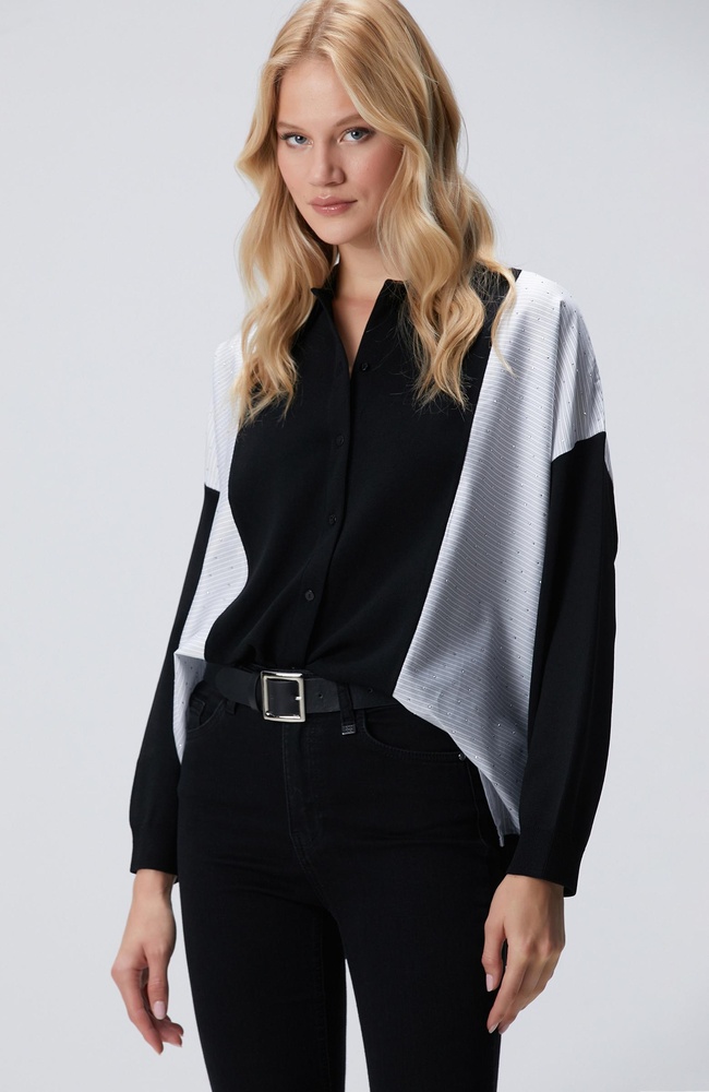  Network Kadın Siyah Dokuma Garnili Hırka