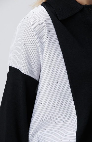  Network Kadın Siyah Dokuma Garnili Hırka