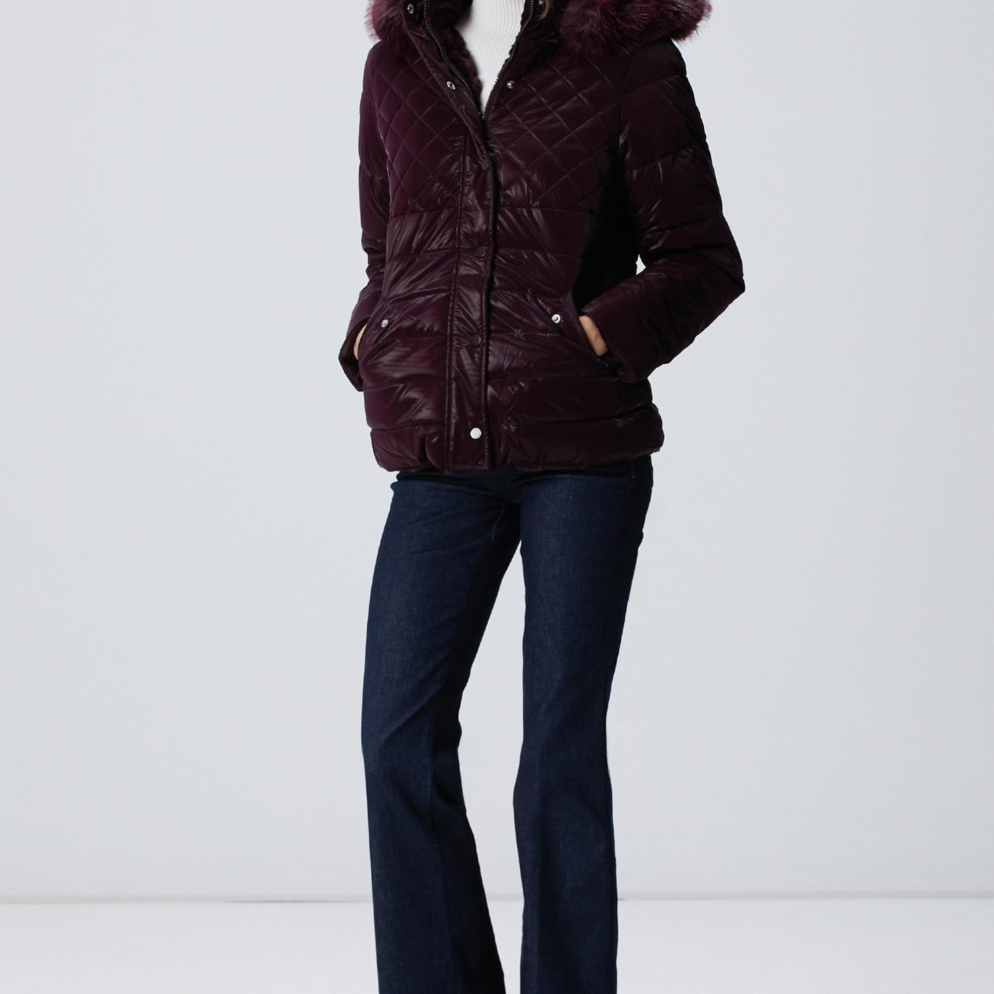 Network Kadın N-Tech Mürdüm Çift Taraflı Mont