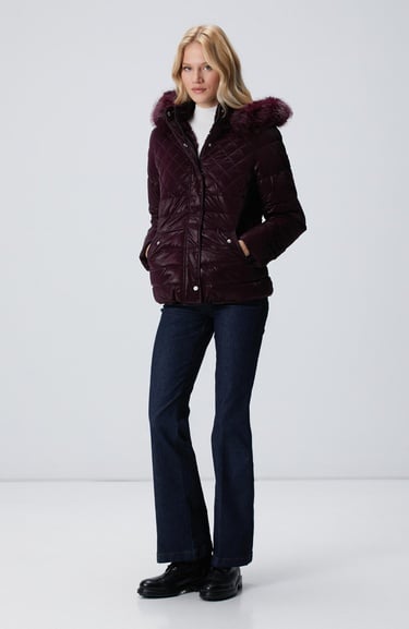  Network Kadın N-Tech Mürdüm Çift Taraflı Mont